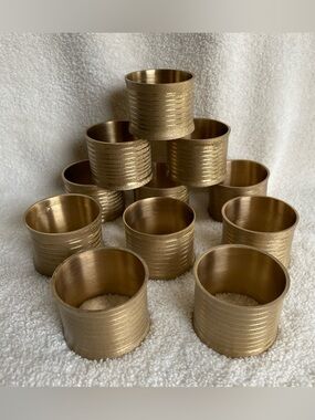 Vintage Brass Round Napkin Rings/Holders -set of 11